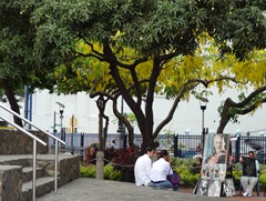 21 Portrait artist under trees on Malencon