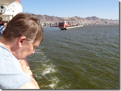 24 Mary looking at water as ship sails from Antefagasto