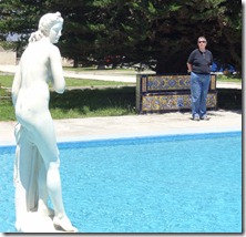 30 Two beauties - Mary & Italian marble statute at pool at fort
