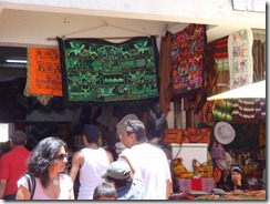 39 Needlework hangings at market near La Serena