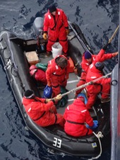 07 Palmer Station crew climbing aboard Prinsendam