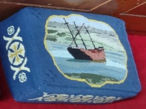 11 Needlepoint kneeling stools in Cathedral