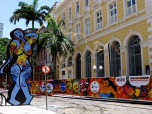 41 Bldg with street decorations in Recife