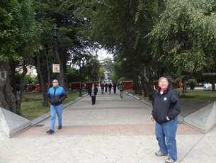 44 Mary at Plaza de Armas in Punta Arenas, Chile
