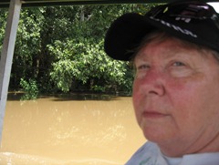 18 Mary on river canoe