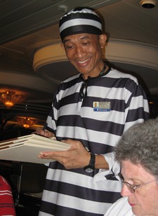 24 Diwa on Escape  from Devil's Island day in the restaurant