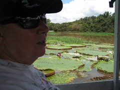 33 Mary at Lake January, with giant water lillies
