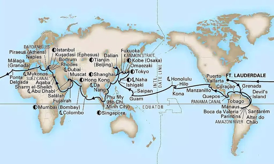 2024 World Cruise map (revised 11-18-2023)